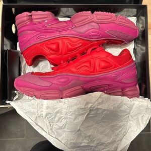 Men’s Size 12 Adidas Ozweego Raf Simons in color Glory Collegiate Red Worn twice